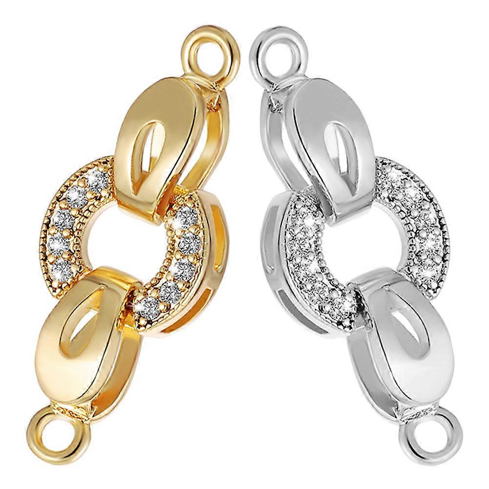 DIY Necklace Clasp For Craft Makers Featuring Multi Color Metal Design - Versatile Closure For Bead Bracelets In 2Pcs