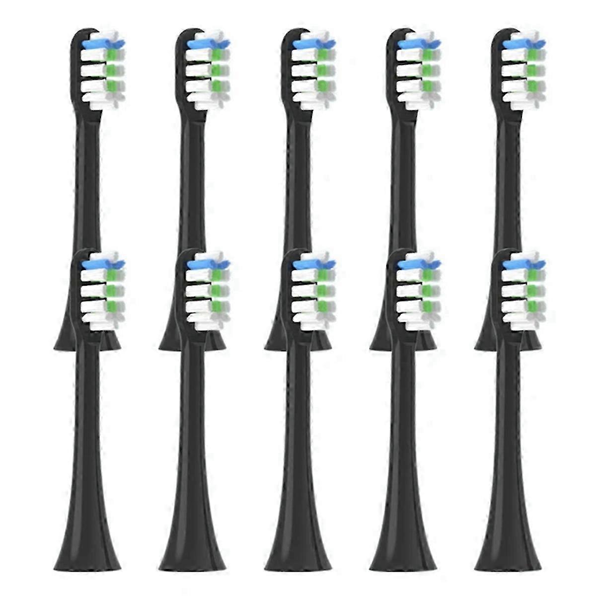 10-Pack Black Replacement Brush Heads for X3 Electric Toothbrush
