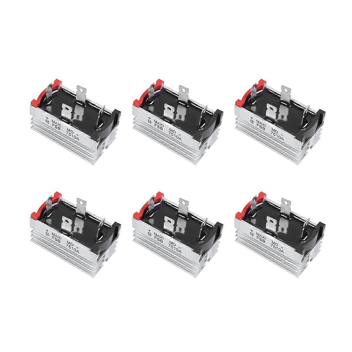 6X Aluminum Heatsink Base Single Phase Bridge Rectifier Diode 75A 1000V