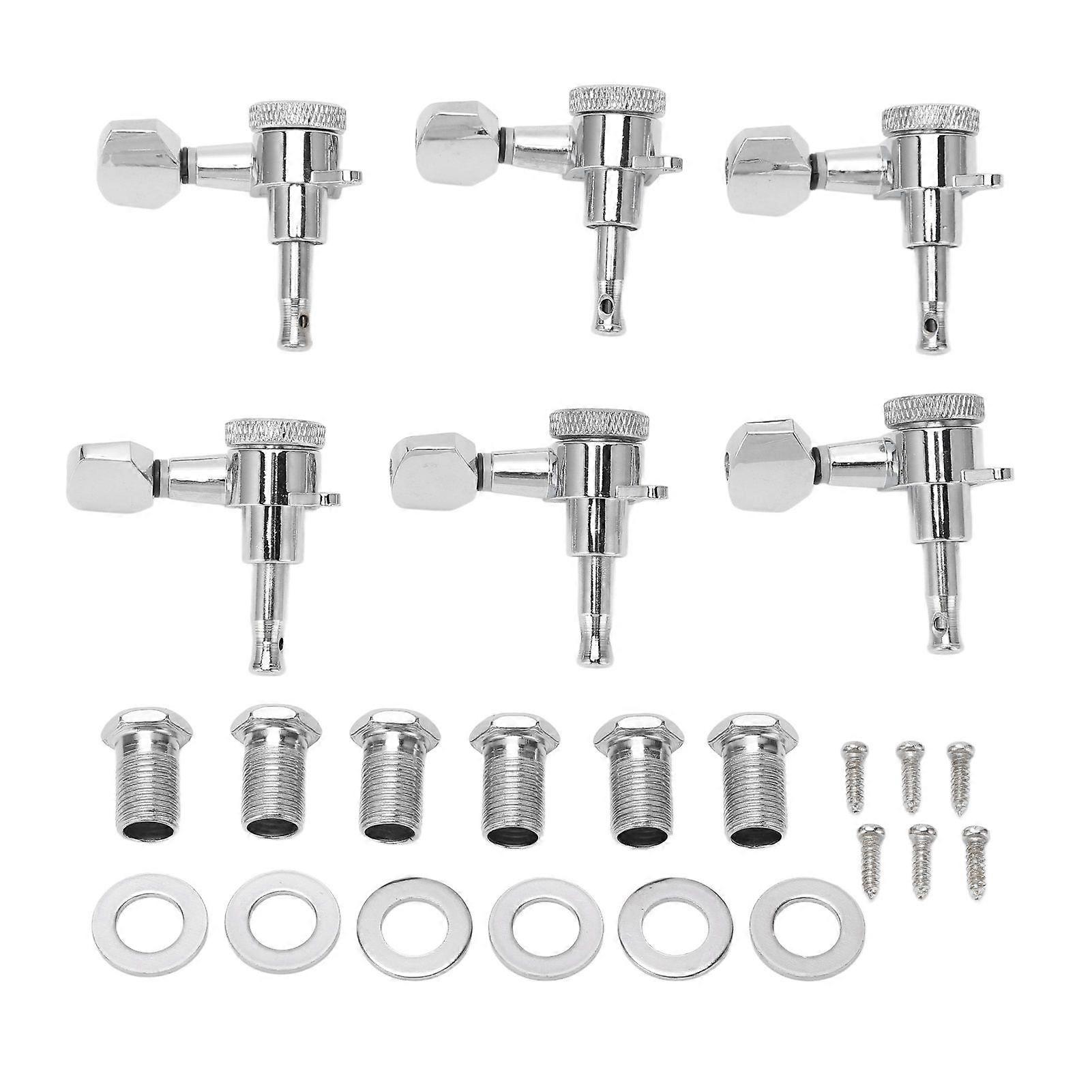 6 Set Tuning Pegs Electric Guitar Machine Heads Tuners Parts Accessories 1:18 Sealed Locking 6L