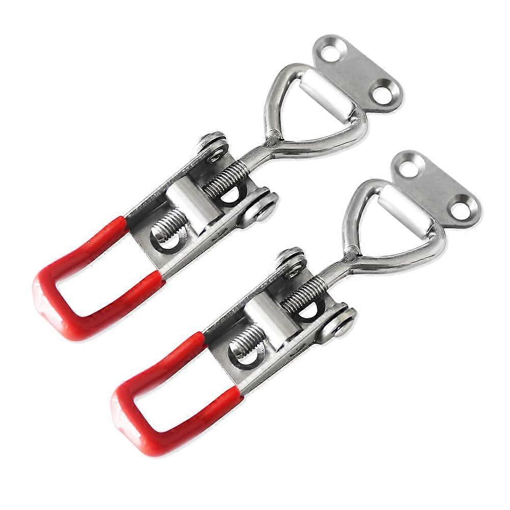 Toggle Clamp, Adjustable, Stainless Steel, 122Mm, 2Pcs, Tension Clasp, Secure Cabinet Drawer Latch, Toolbox Hardware