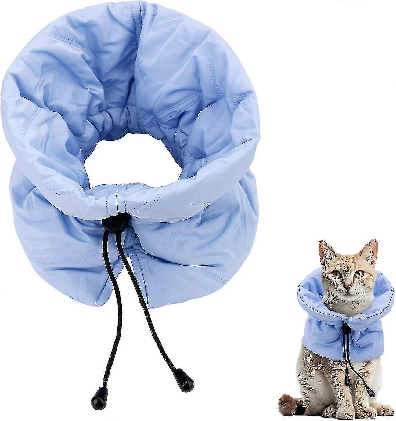 Adjustable cat cone collar for wound recovery, soft protective neck cover after surgery