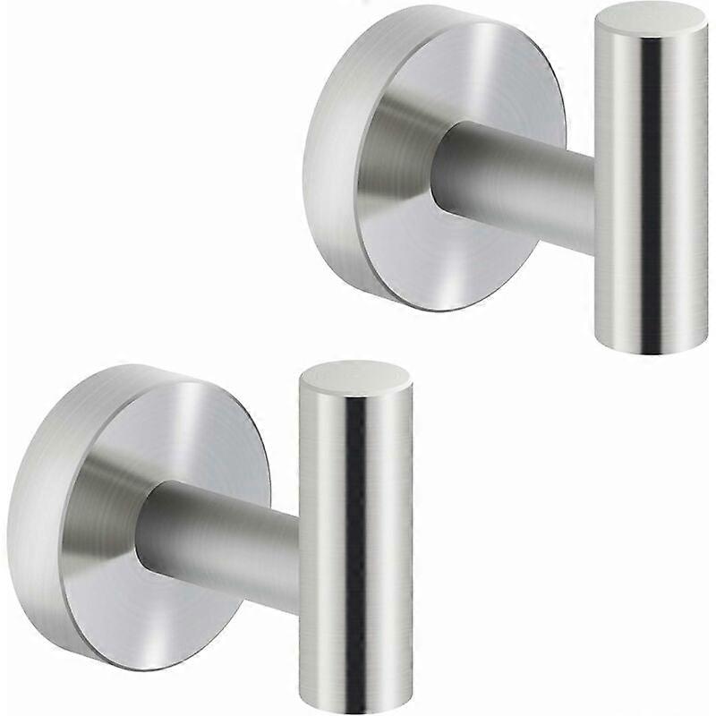 Sett med 2 veggkroker i børstet rustfritt stål