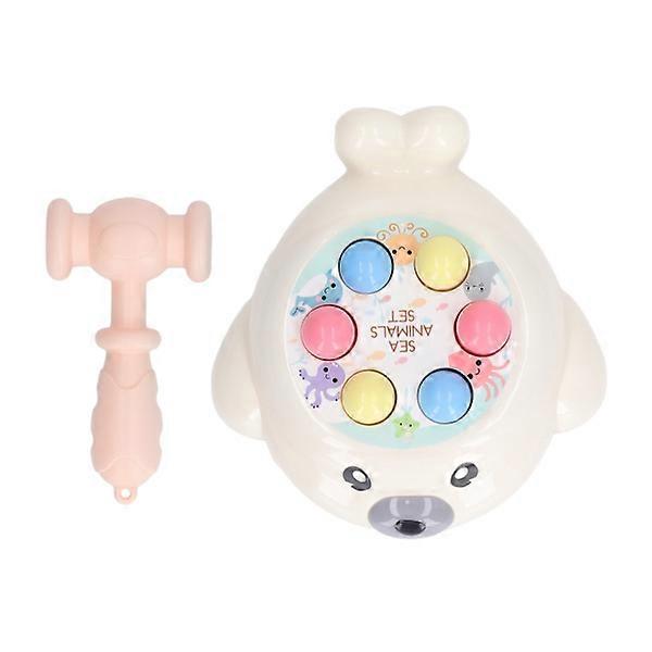 Whack Game Toy Early Developing Learning Seal Shape Colorful Safety Baby Hammer Toy for Infants Yellow