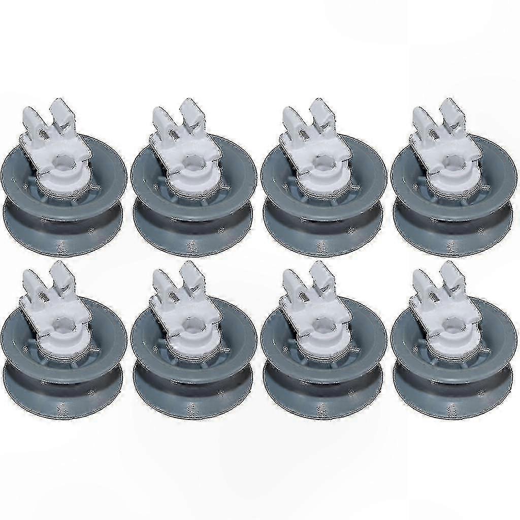Dishwasher Upper Basket Rack Wheel Replacement Set - 8 Pieces, Compatible with Major Brands
