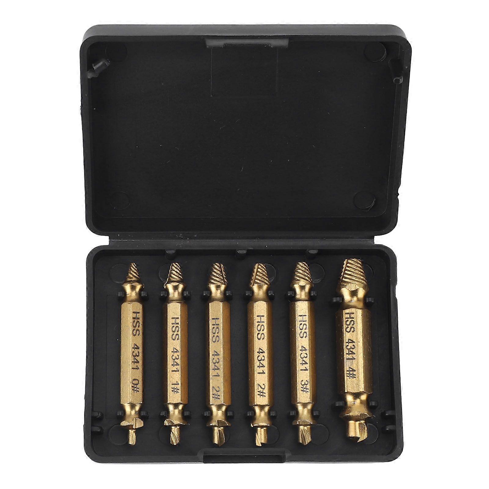 Damaged Screw Extractor Set Broken Stripped Remover Screws Removal Tool HSS Nuts Bolts Drill Bit Tools Ti Plated