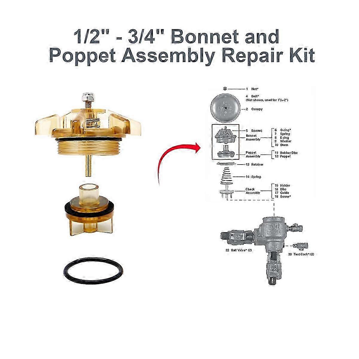Bonnet and Poppet Repair Kit for 765-1 PVB 1/2In and FVB 3/4In