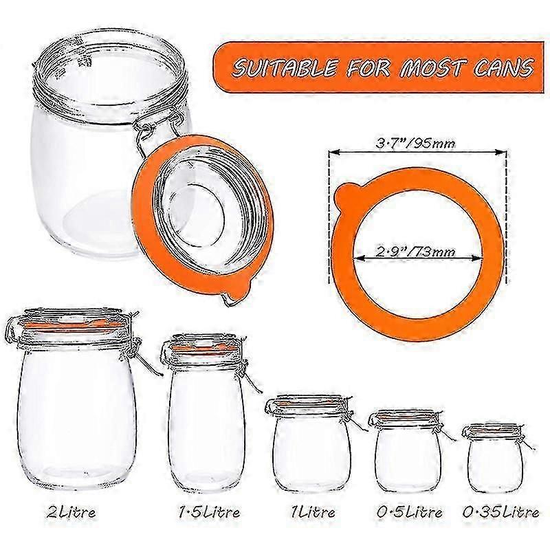 12 Pieces Silicone Jar Gasket Replacement Jar Seal, Leak-proof Airtight Gasket Sealing Rings Jar Li
