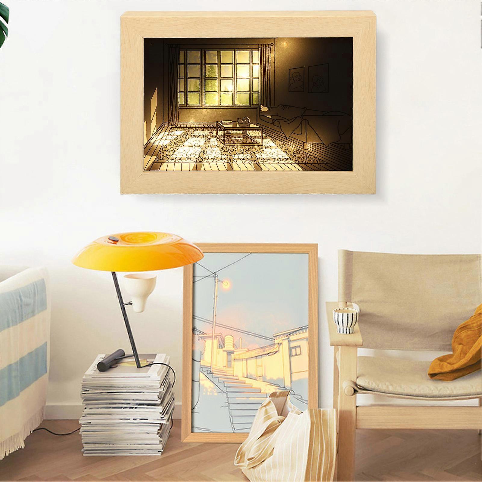 LED Light Painting USB Plug, 3 Modes, Brightness Adjustable, Solid Wood Acrylic