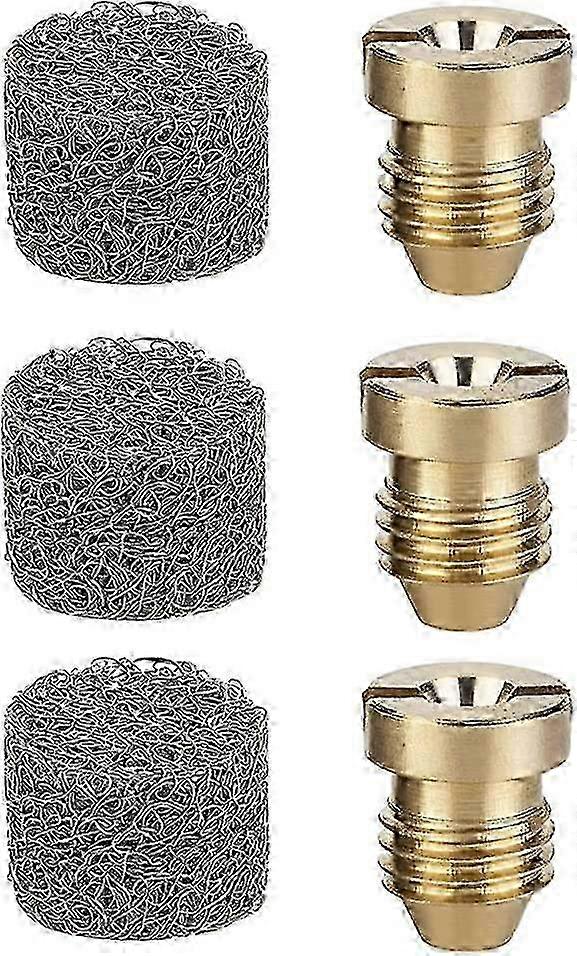 3+3pcs 1.1mm Brass Foam Cannon Nozzle Tips & Mesh Filter for Snow Foam Lance Replacement (Y08-6)