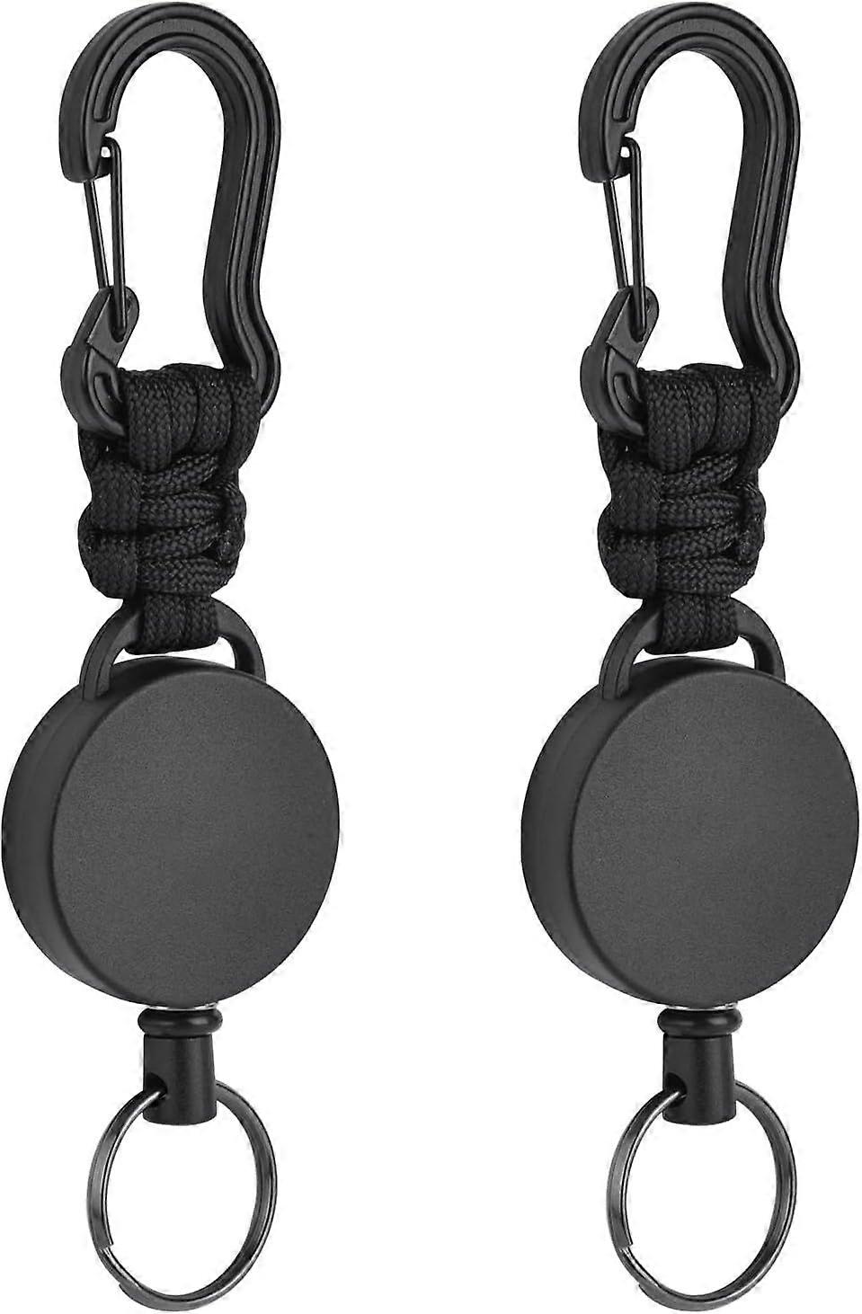 Retractable keychain. 2 pieces heavy-duty retractable key reel.