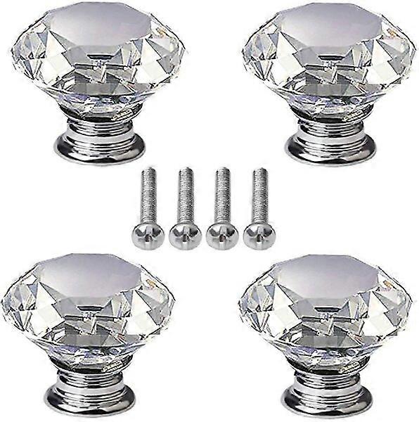 40mm crystal handles, a set of 4, with good shining effect under light