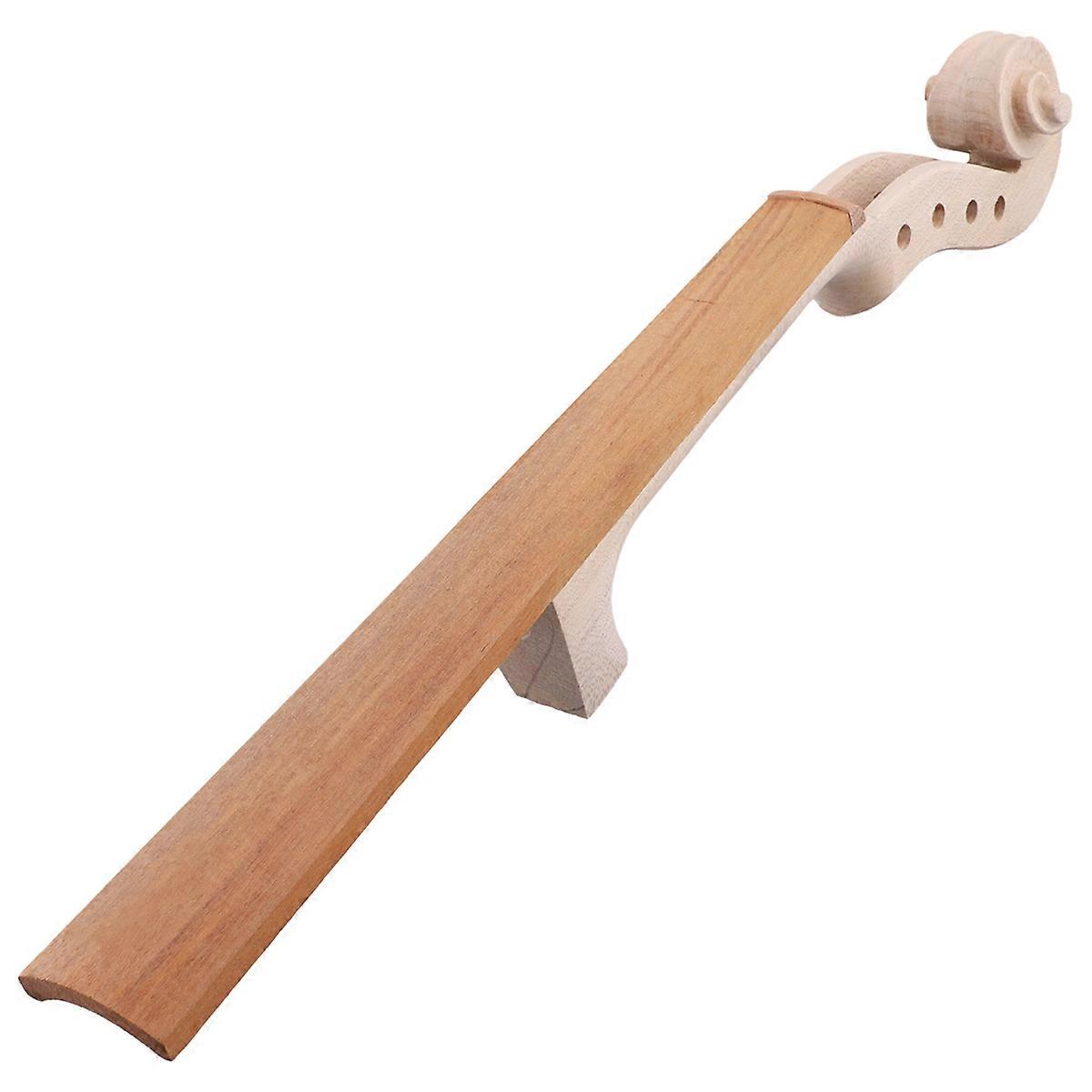 Unfinished Flames Violin Neck Headstock Scroll 4/4 Unvarnished DIY Violin Head Peg Box