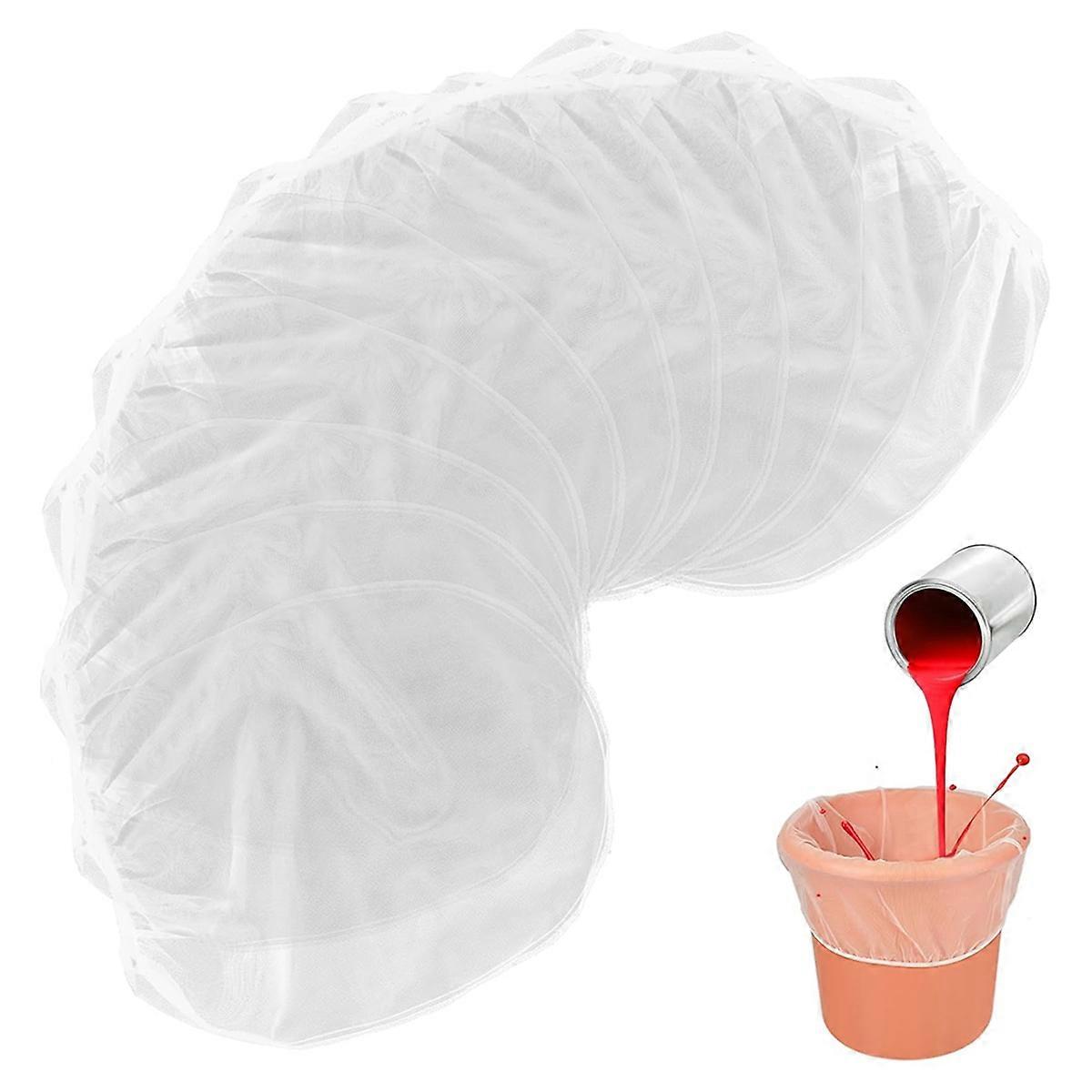 30pcs Paint Strainer Bags 1 Gallon White Fine Mesh Filter Bag with Elastic Drawstring Strainer Bags for Paint Gardening