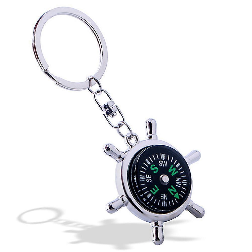 4Pcs Key Rings Rudder Compass Shape Pendant Key Chains for Home Car Office Multi Durable Cleaning