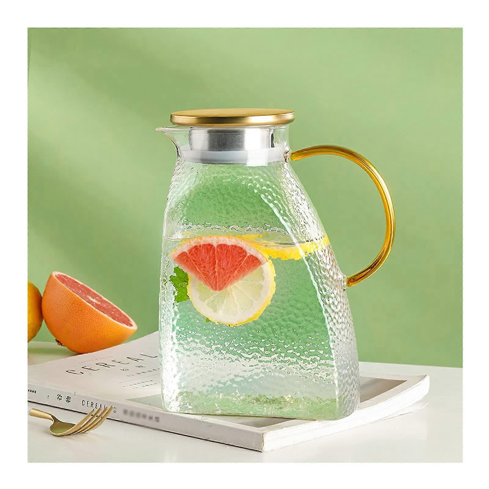 Iced Tea Pitchers Glass With Lid 1800ml Hot And Cold Water Jug, Juice And Iced Tea Carafe