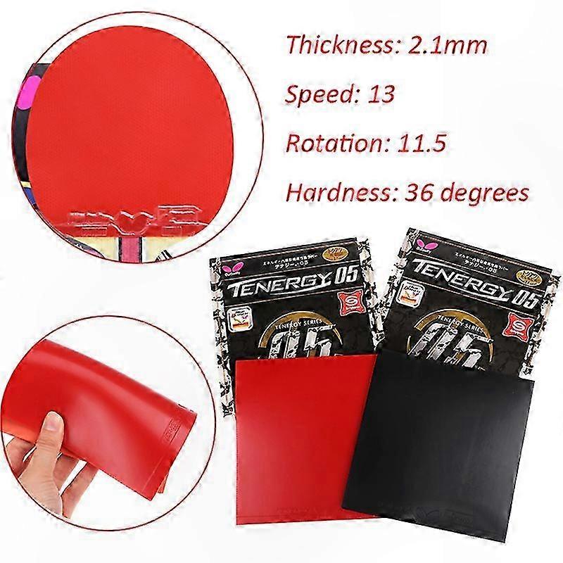 Table Tennis Rubber with 2.1mm Sponge, Reverse Adhesive Ping Pong Racket Cover for Training