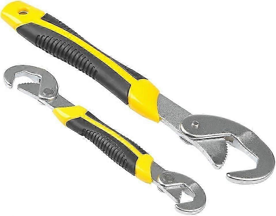 Quick self-locking hook wrench 2PCS Adjustable Wrench Spanner Set, Multi-Function Universal Wrench Spanner for Hex Square Nuts Bolts Tubes Pipes, Magi