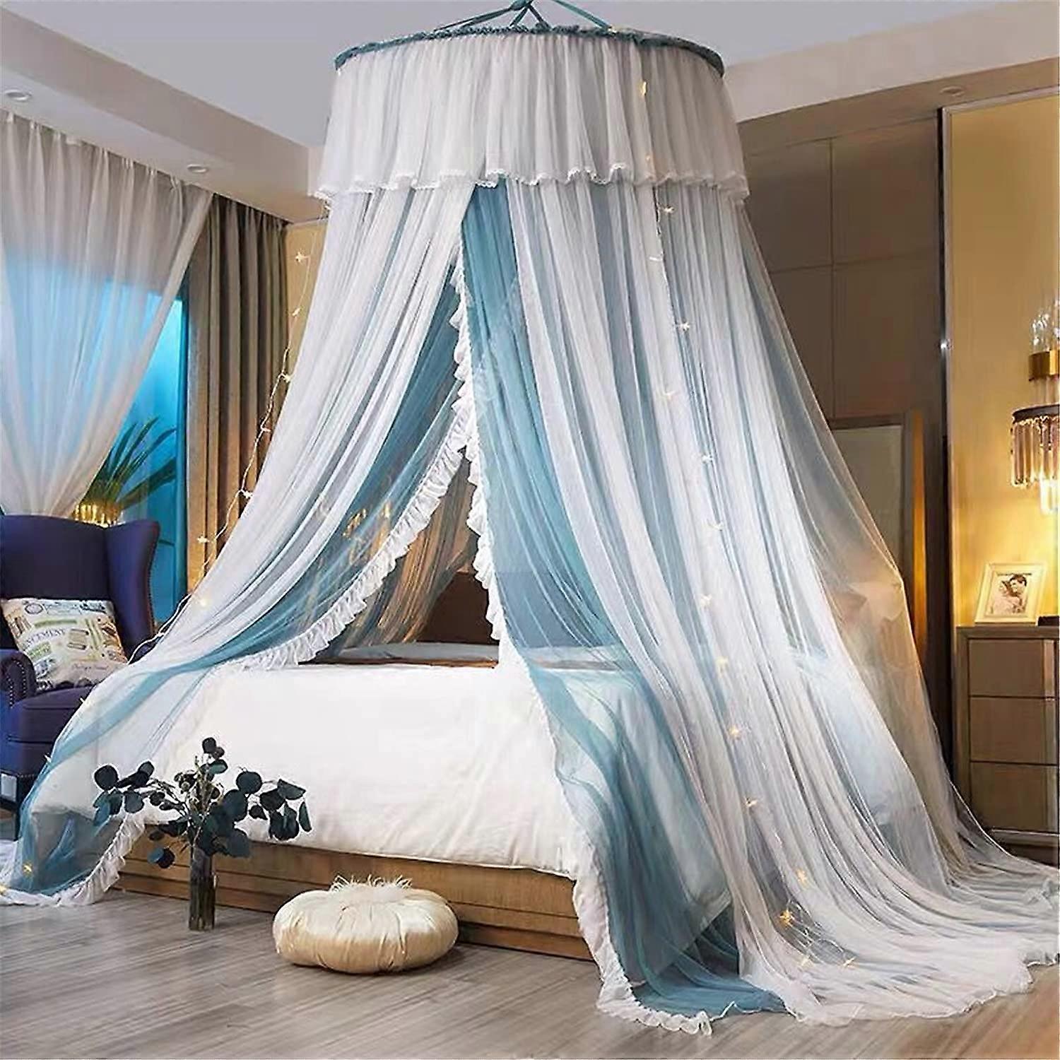Bed Canopy Round Lace Curtain Dome, Princess Mosquito Netting, Hanging Bed Net With Easy Installation Kit, A03, 1.0m Bed