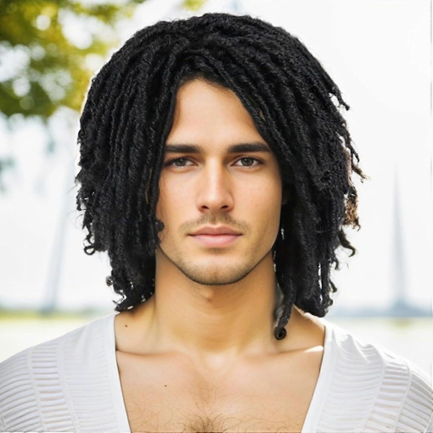 Black Dreadlocks Locs Wig Short Afro Braids Styles 14 inch African American
