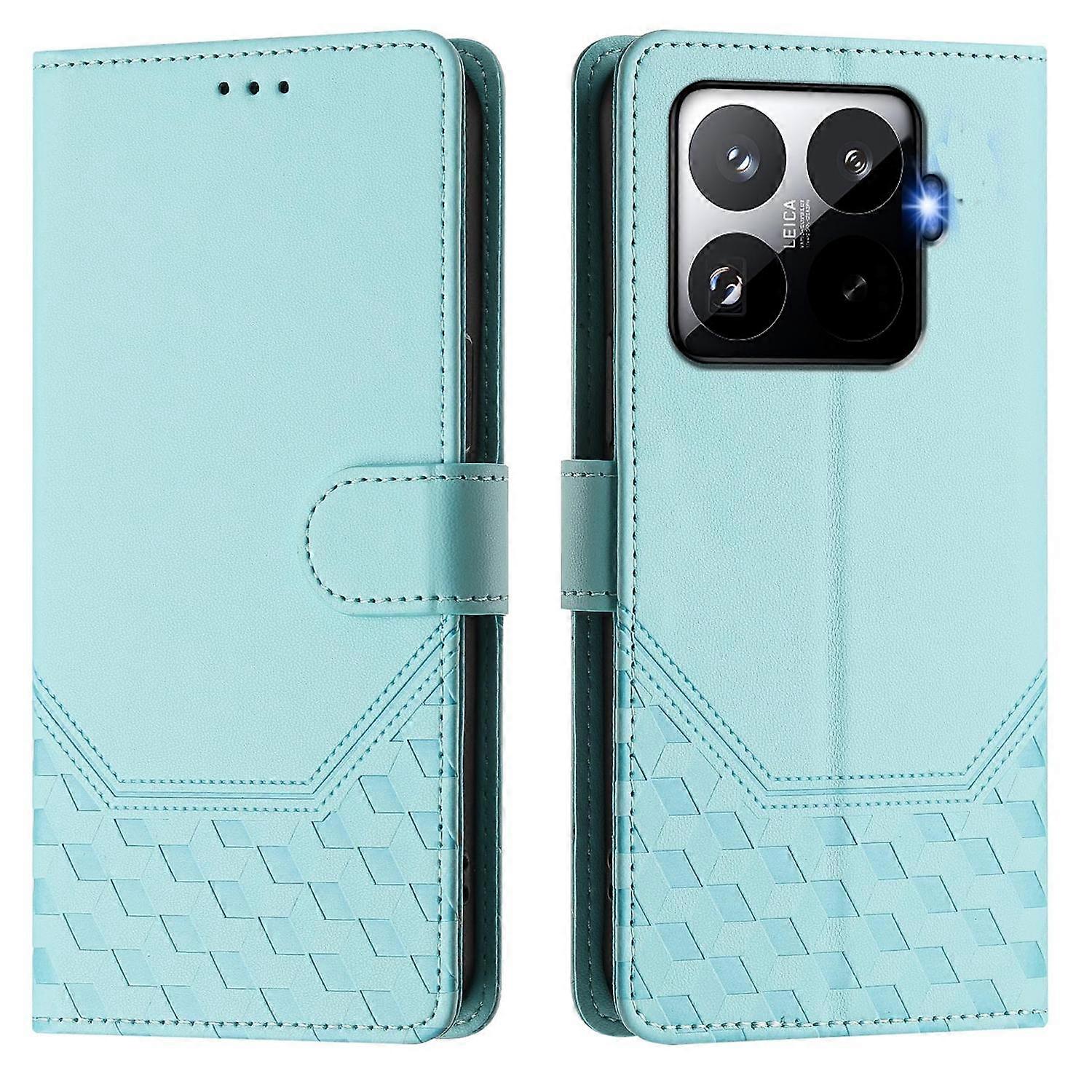 Pour Xiaomi 15T Pro Case Imprimé Nid d’abeille RFID Bloquant Housse de téléphone en cuir avec sangle