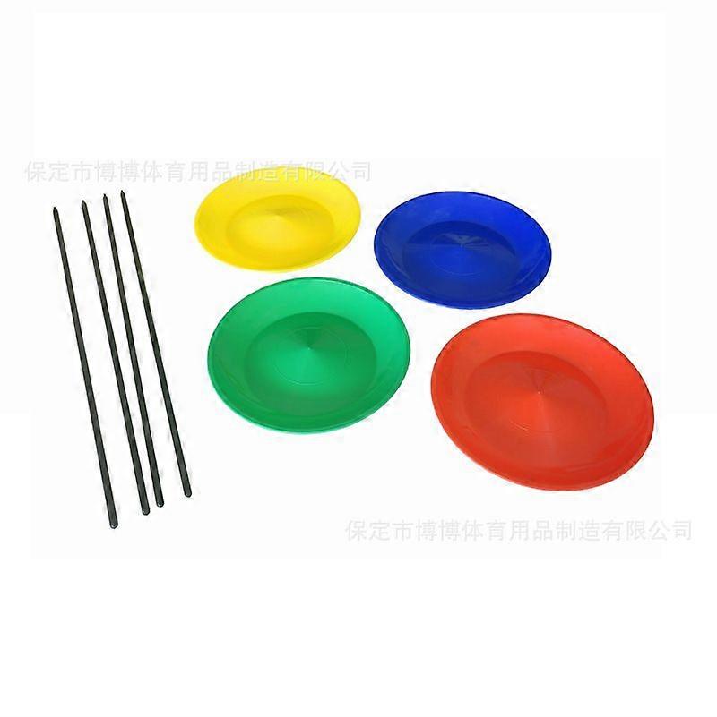 3 Set Spinning Plates Set: Juggling Skill Spinning Plate With Sticks - Plastic Rotating Discs For Balancing Tricks Circus Performance