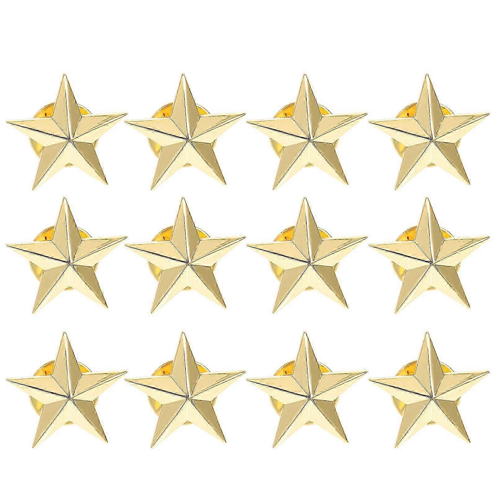 12 Pcs Clothes Pin 5 Star Sheriff Badge Star Rating Badges Blank Star Badge