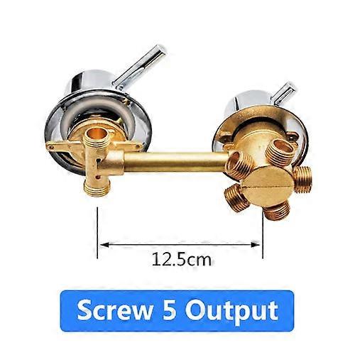 Versatile Brass Shower Mixer Valve: 2-5 Way Water Outlet, 10cm/12.5cm Center,