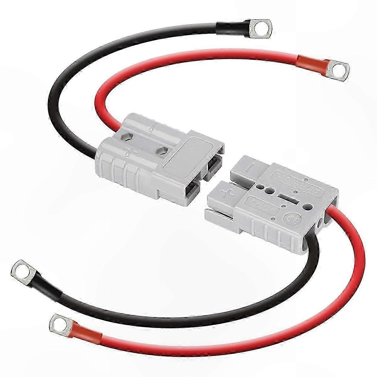 50A Anderson Connector Kit with 8 Gauge 30cm Battery Cables, Waterproof Quick Connect Disconnect Plug for Electrical Connections