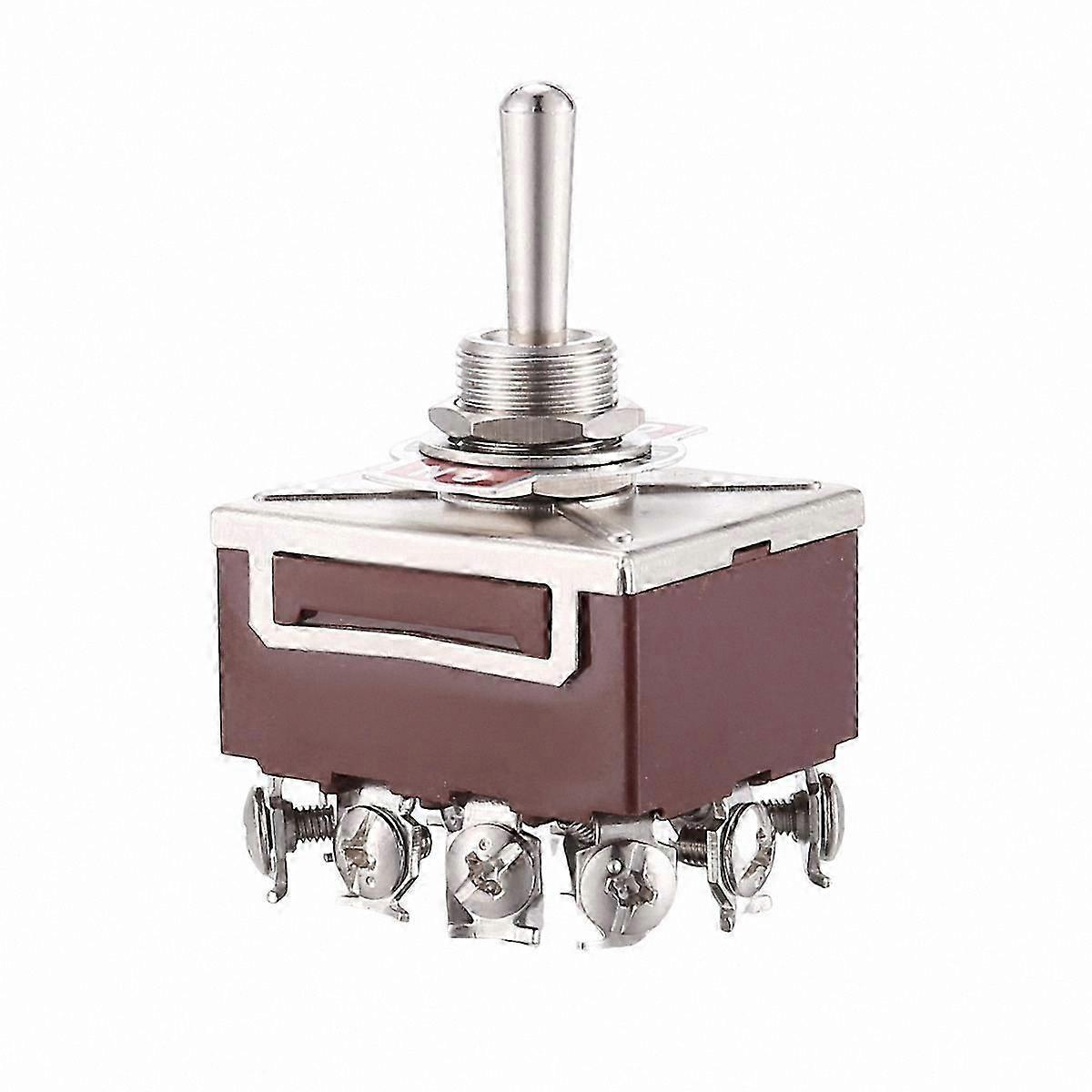 3 Position 12 Pin ON/OFF/ON Toggle Switch 4PDT 380V AC 10A Latching Mechanism