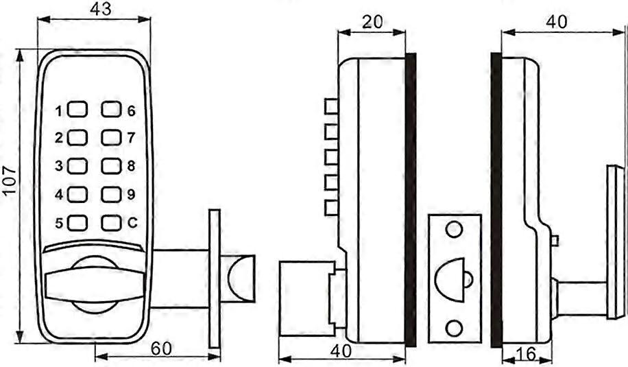 Digital Code Lock Door Lock Mechanical Door Lock Keyless Entry Keypad Waterproof Deadbolt