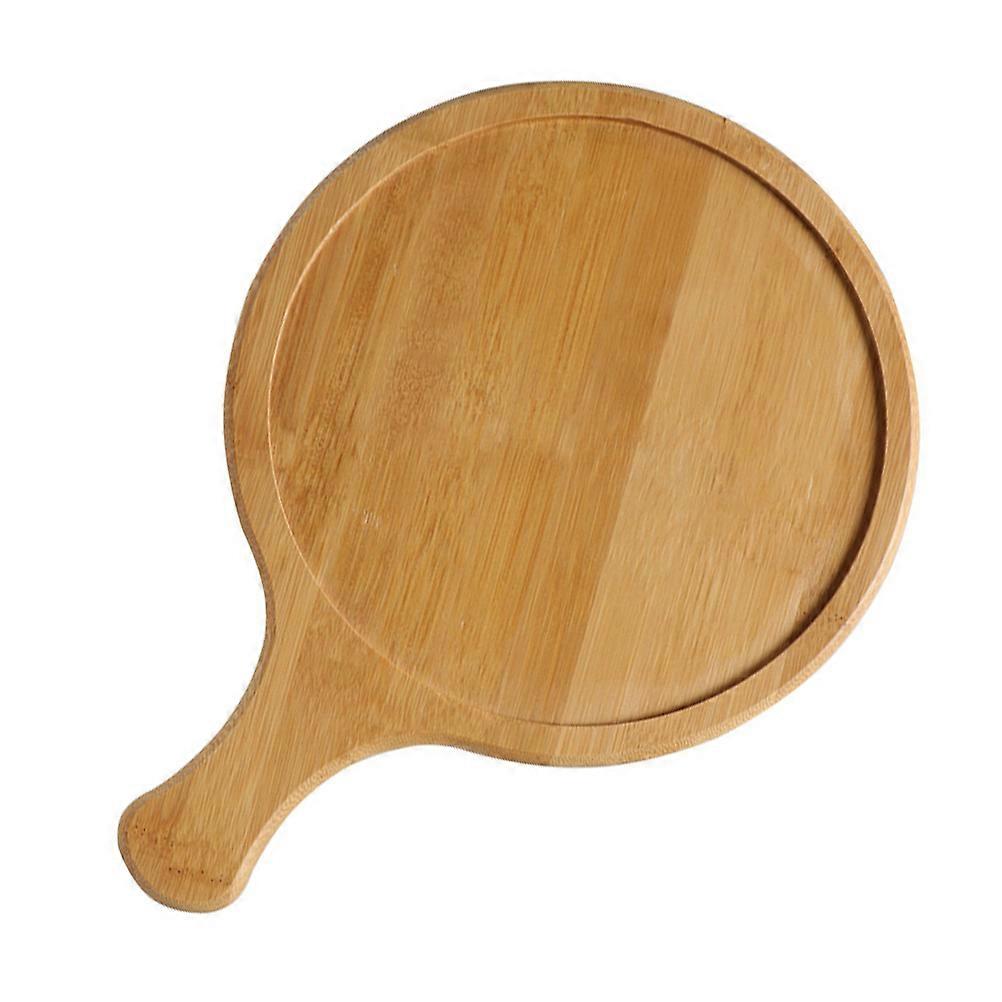 Bamboo Bread Tray Pizza Plate for Kitchen Use 9 Inch with Handle