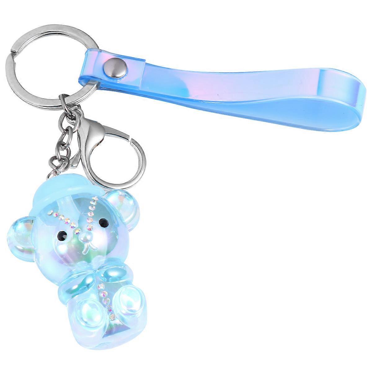 Bear Key Chain Acrylic Keyring for Hanging Keys 2Pcs Blue Accessory