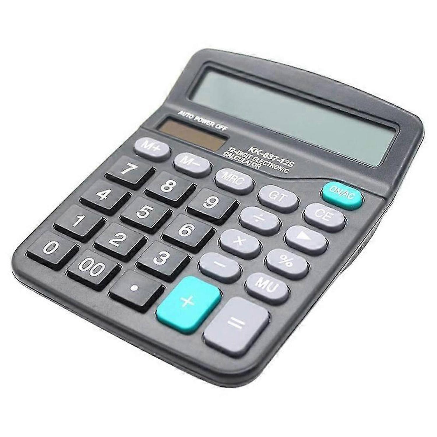 Desk Calculator, 12-Digit Solar Battery Office Calculator with Button
