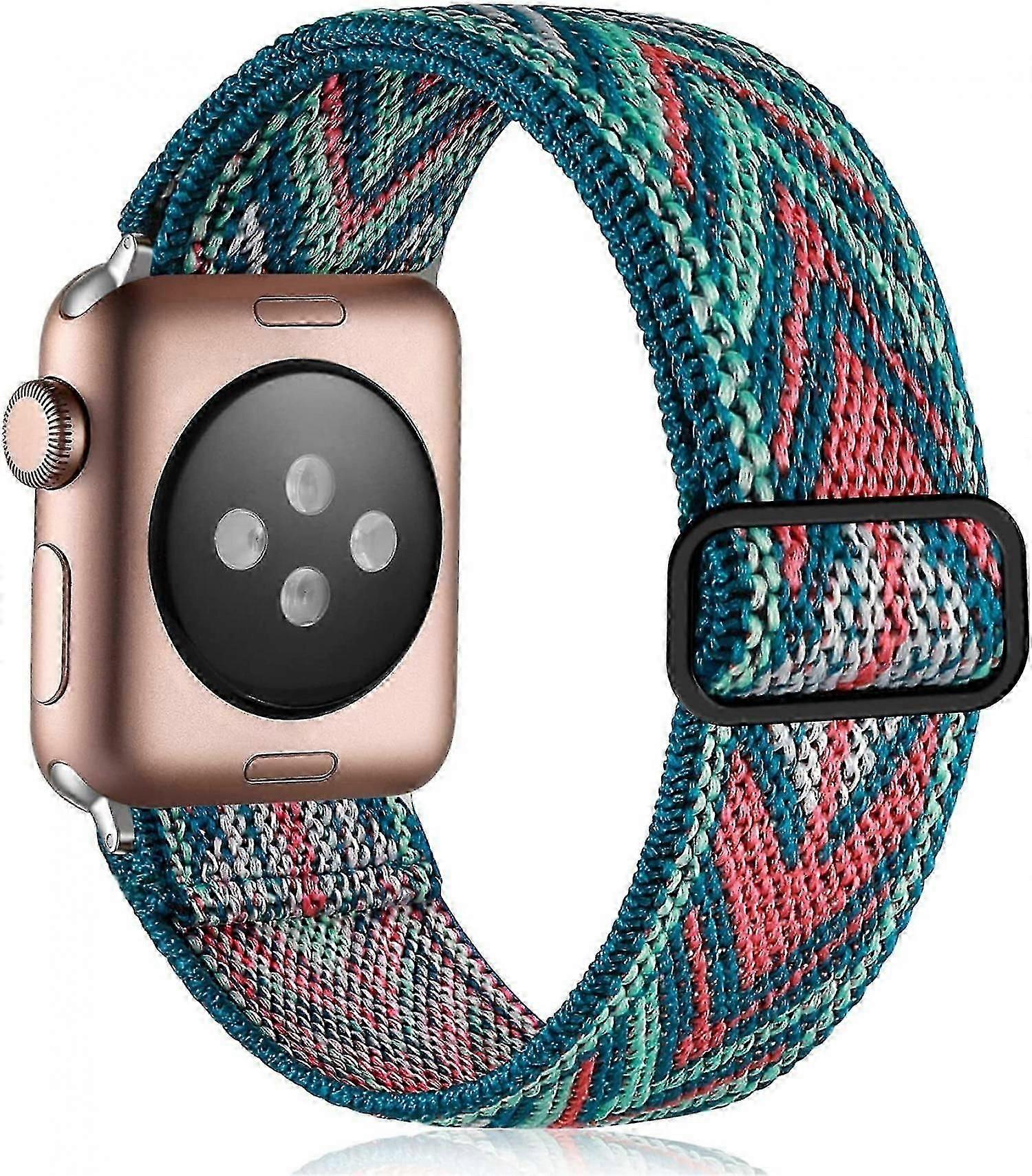 Aveki Stretchy Loop Bands Compatible With Apple Watch Band 45mm 44mm 42mm 38mm 40mm 41mm Women Men, Adjust Sport Elastic Nylon Replacement Wristband F
