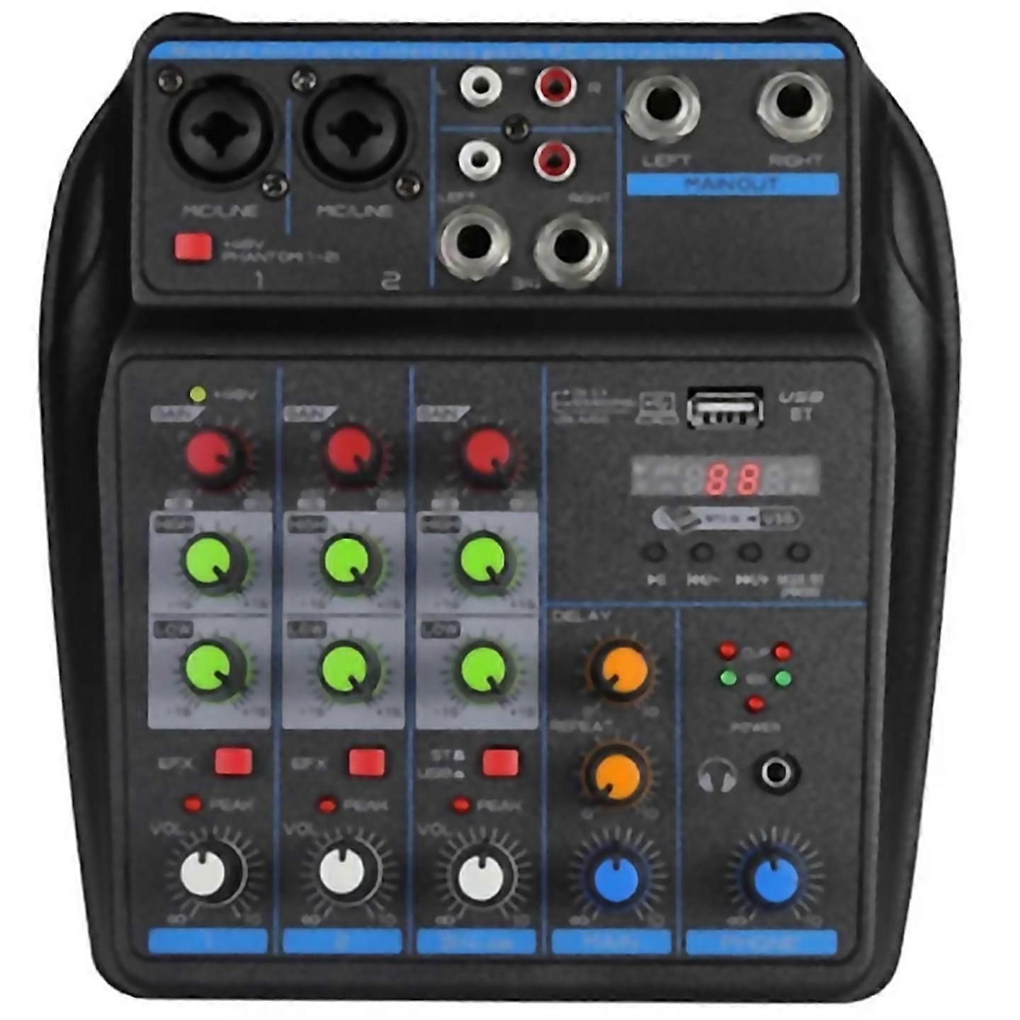 For 4 Channel Audio Mixer Sound Mixing Console Bluetooth 48v Power Supply