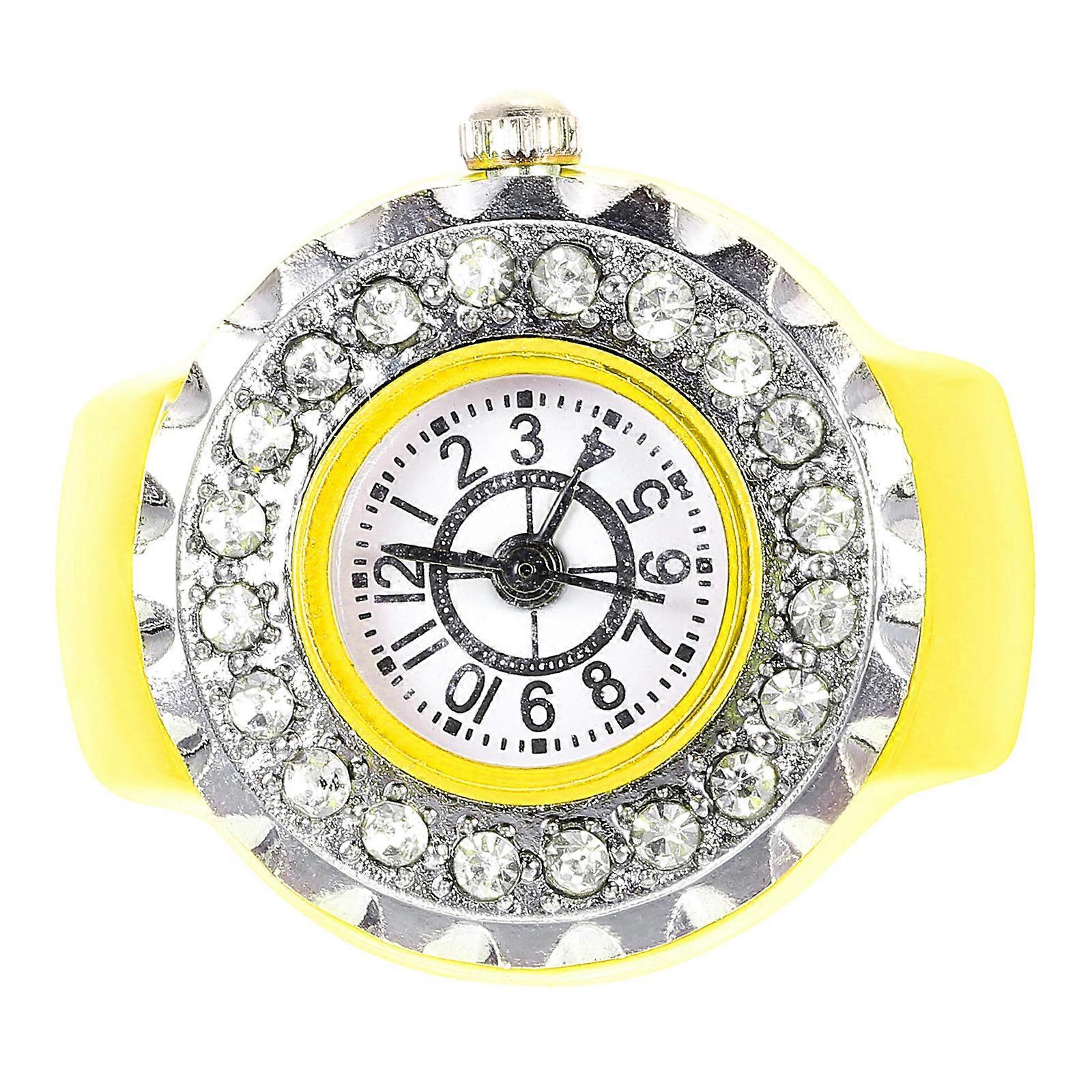 Yellow Finger Ring Decor for Decor Elegant Decorative Finger Ring Watch