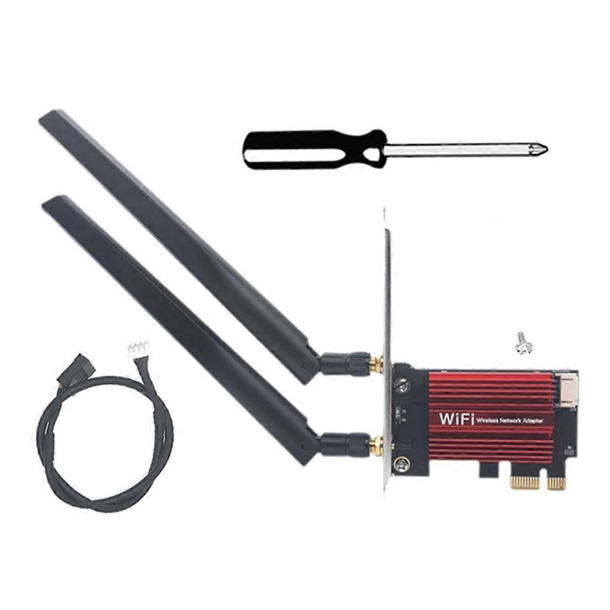 MT7927 WiFi7 Karte + 10dB Antenne Tri-Band 2.4G / 5G / 6G 8774M Wireless PCI-E Adapter Bluetooth 5.4 Desktop-Netzwerk WiFi-Karte