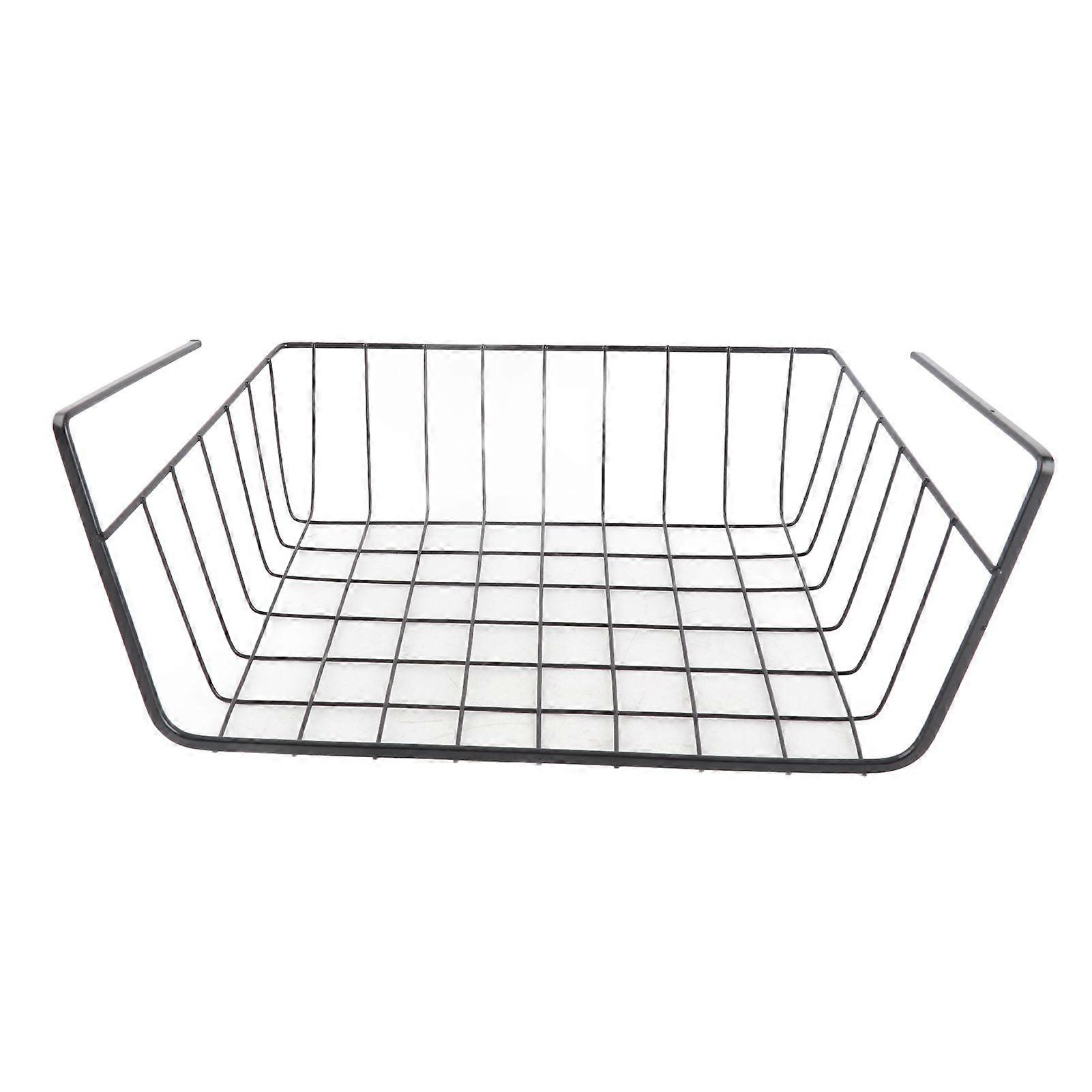 Under Shelf Storage Basket Multipurpose All Metal Under Shelf Wire Basket for Kitchen Office Pantry Desk Bookshelf M Black
