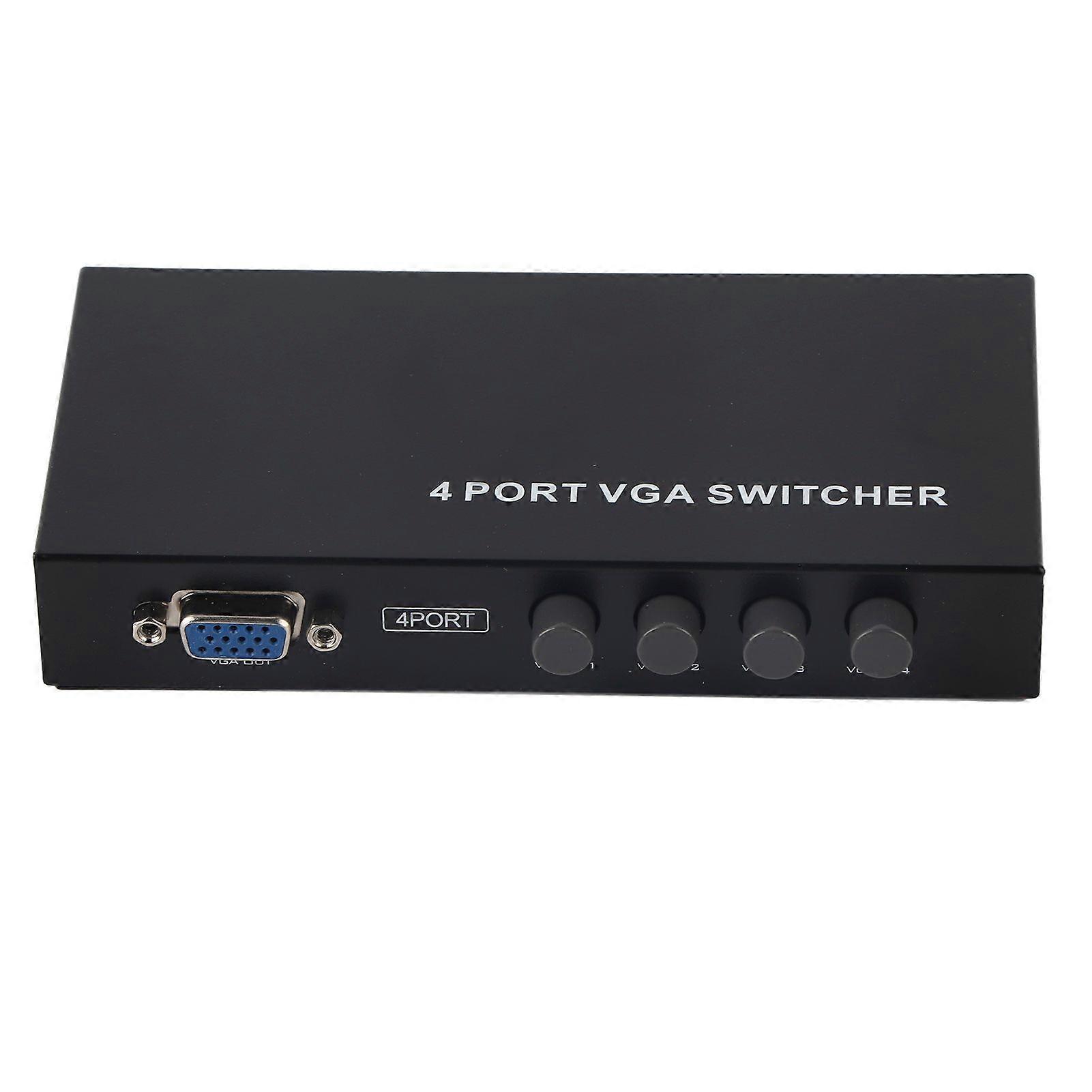 4 Port VGA Switcher SVGA Monitor Sharing Switch Box 4in1out for LCD PC TV Monitor