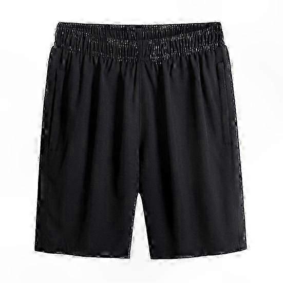 Knee-Length Athletic Shorts for Men - Lightweight Wide Leg Design with Elastic Waist, Deep Crotch, and Side Pockets for Comfortable Summer Wear