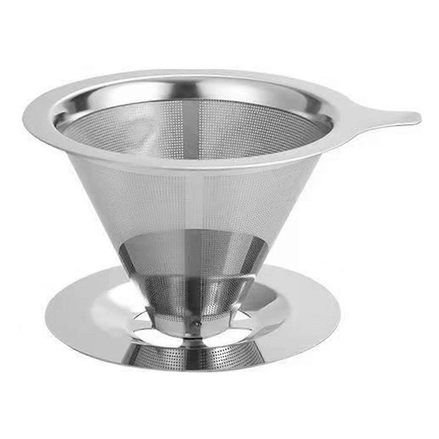 304 Stainless Steel Coffee Filter Reusable Pour Over Dripper, No Paper Needed
