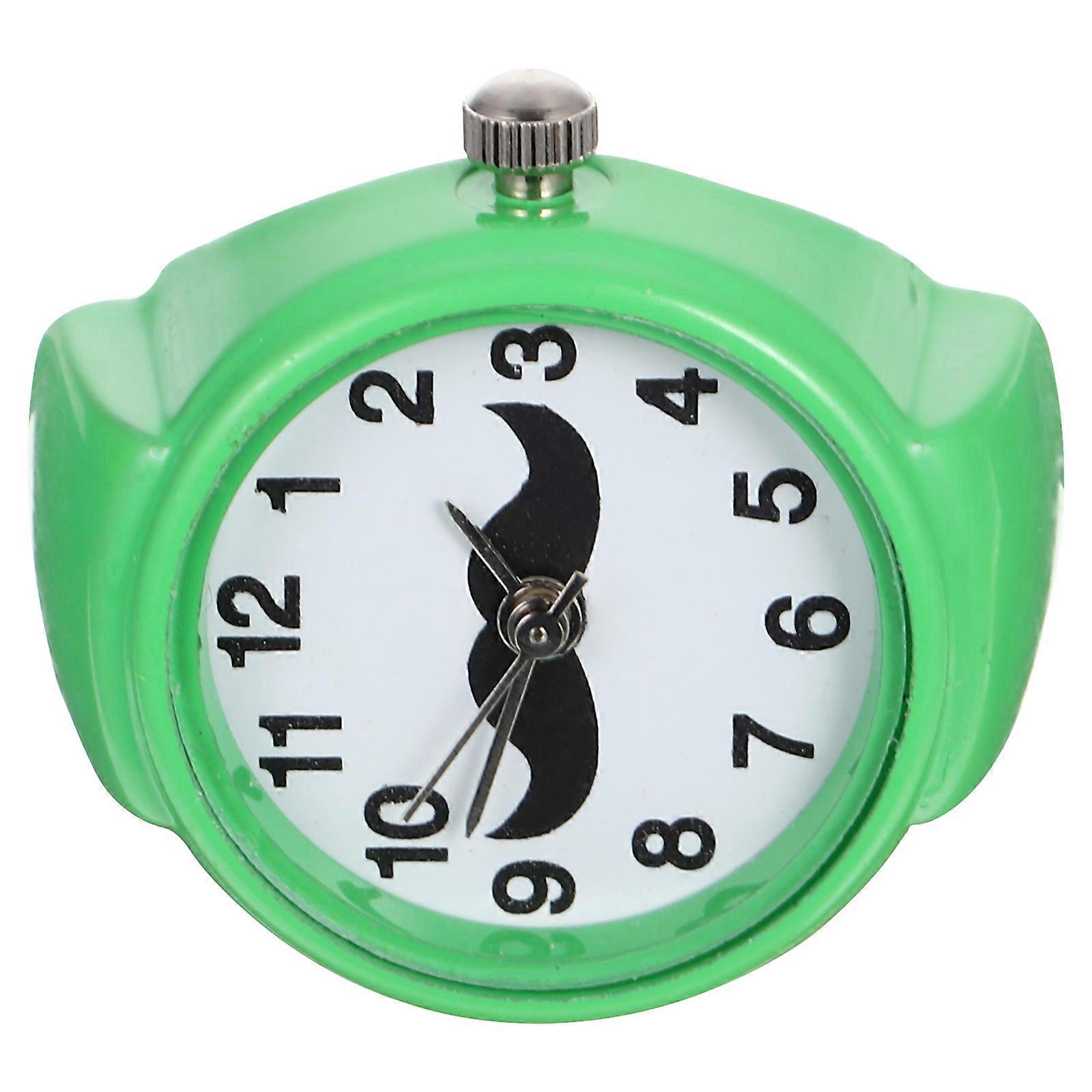 Digital Decorative Finger Ring Watch for Decoration Use Green ABS