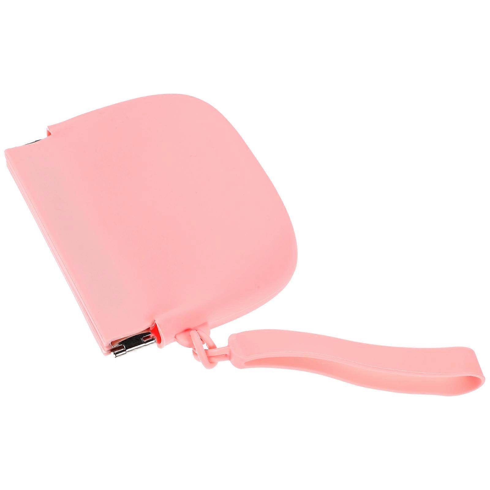Silicone Small Purse for Storage Use Self-Closing Small Purse Portable Pink