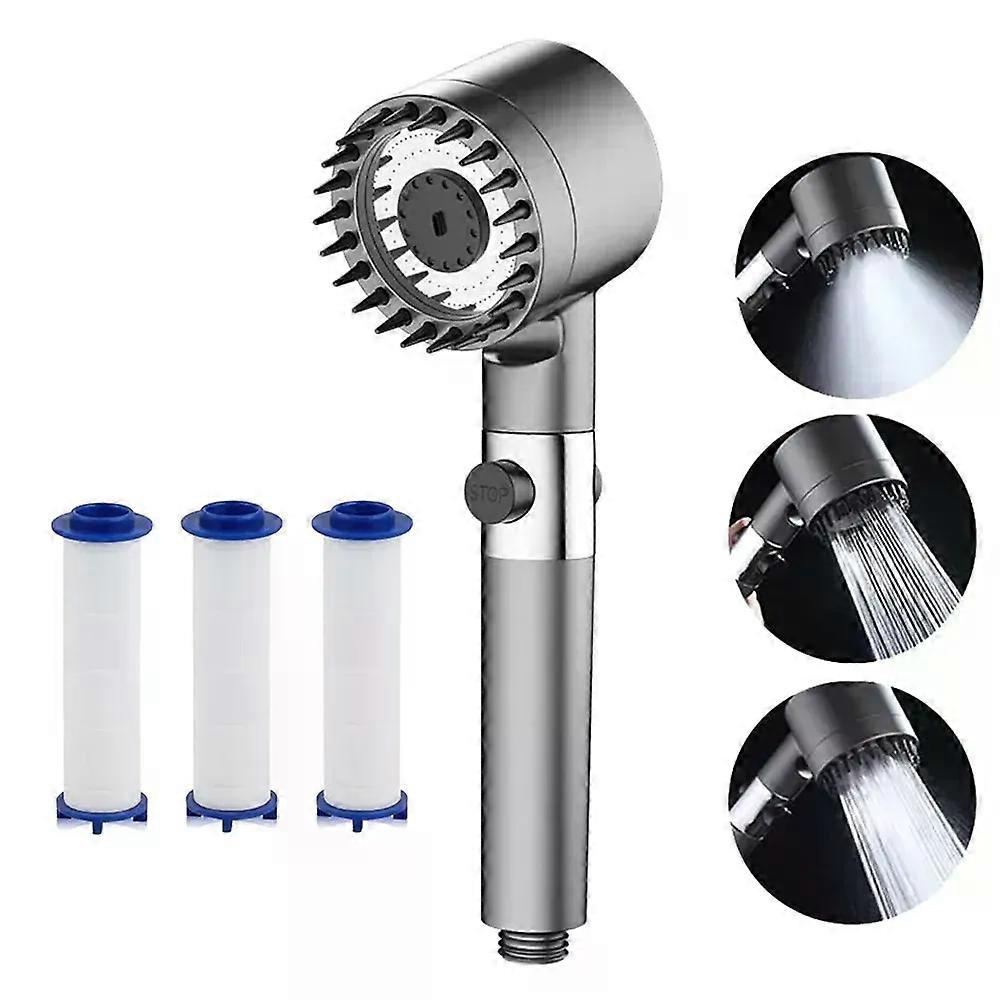 High-Pressure Handheld Shower Sprayer with 3 Modes - 360 Adjustable Detachable Showerhead Pause Button Water-Saving Design fo
