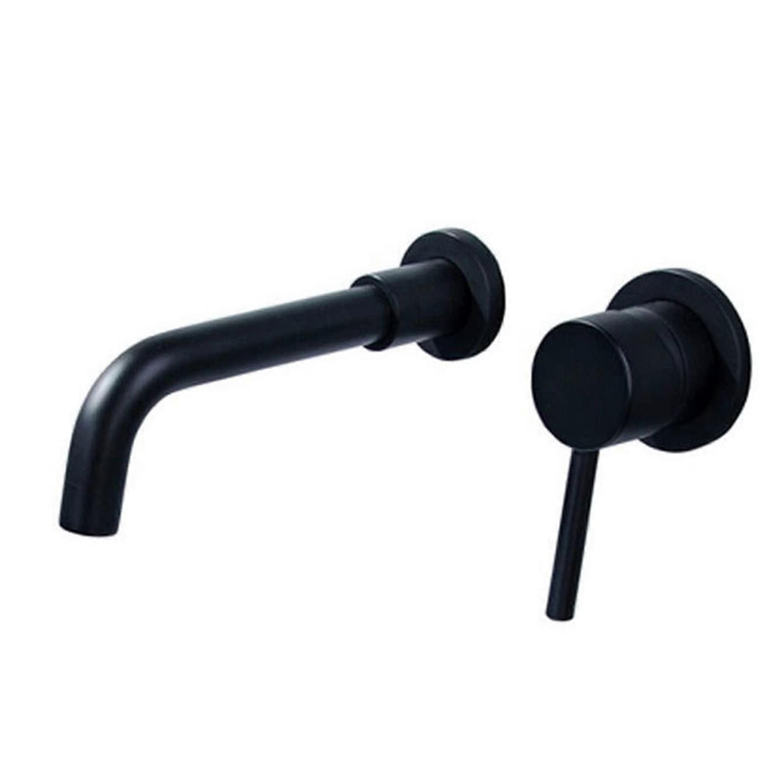 Bathroom Wall Mounted Brass Basin Mixer, 360Degree Swivel, Hot And Cold, SingleHandle Matte Black Bathroom Sink Faucet