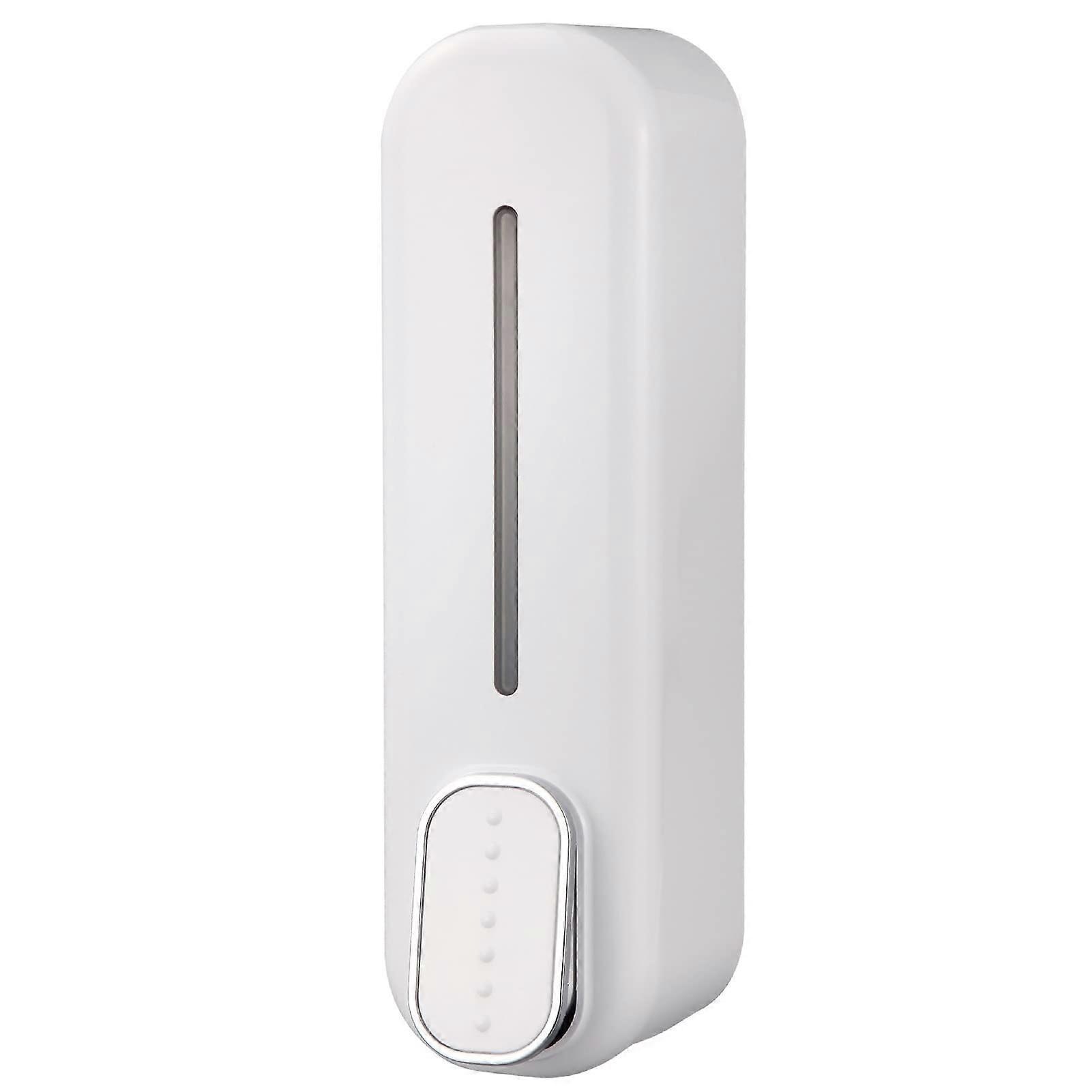 300ml Manual ABS Wall Mounted Shower Gel Dispenser, Easy Press Button, Transparent Window, Large Capacity, White