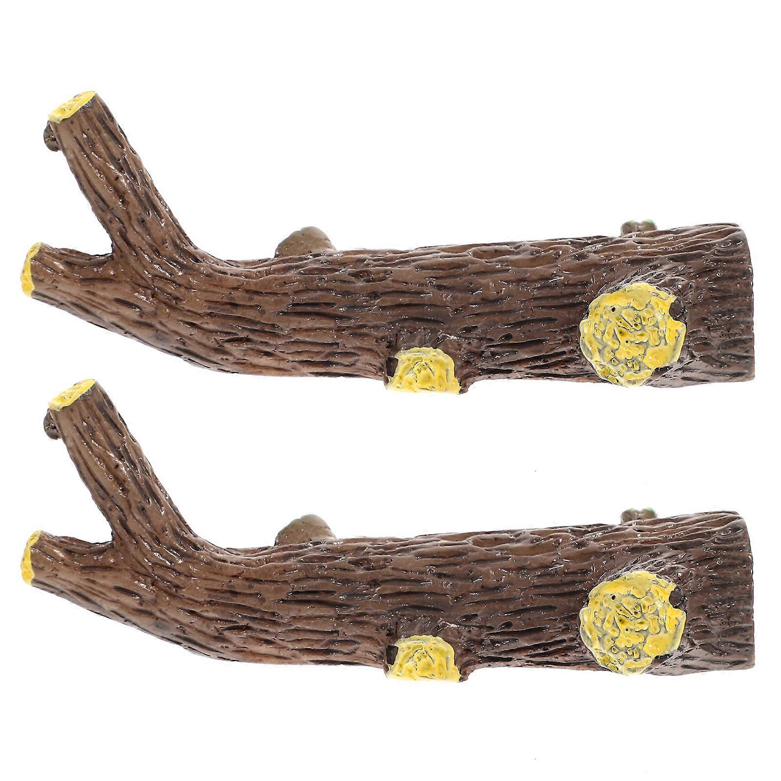 Reptile Climbing 8 Pcs Natural Wood Decors For Miniature Models 10X4X3CM Light Brown