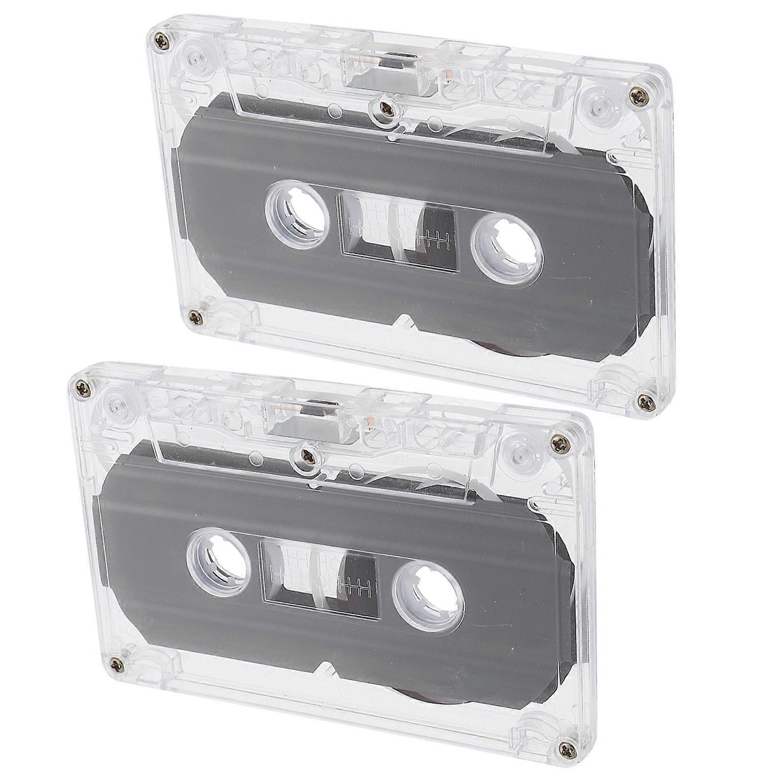 Blanks Cassette Tapes Blank Cassettes For Recording Transparent Rectangular 30 Min Recording Time 2Pcs