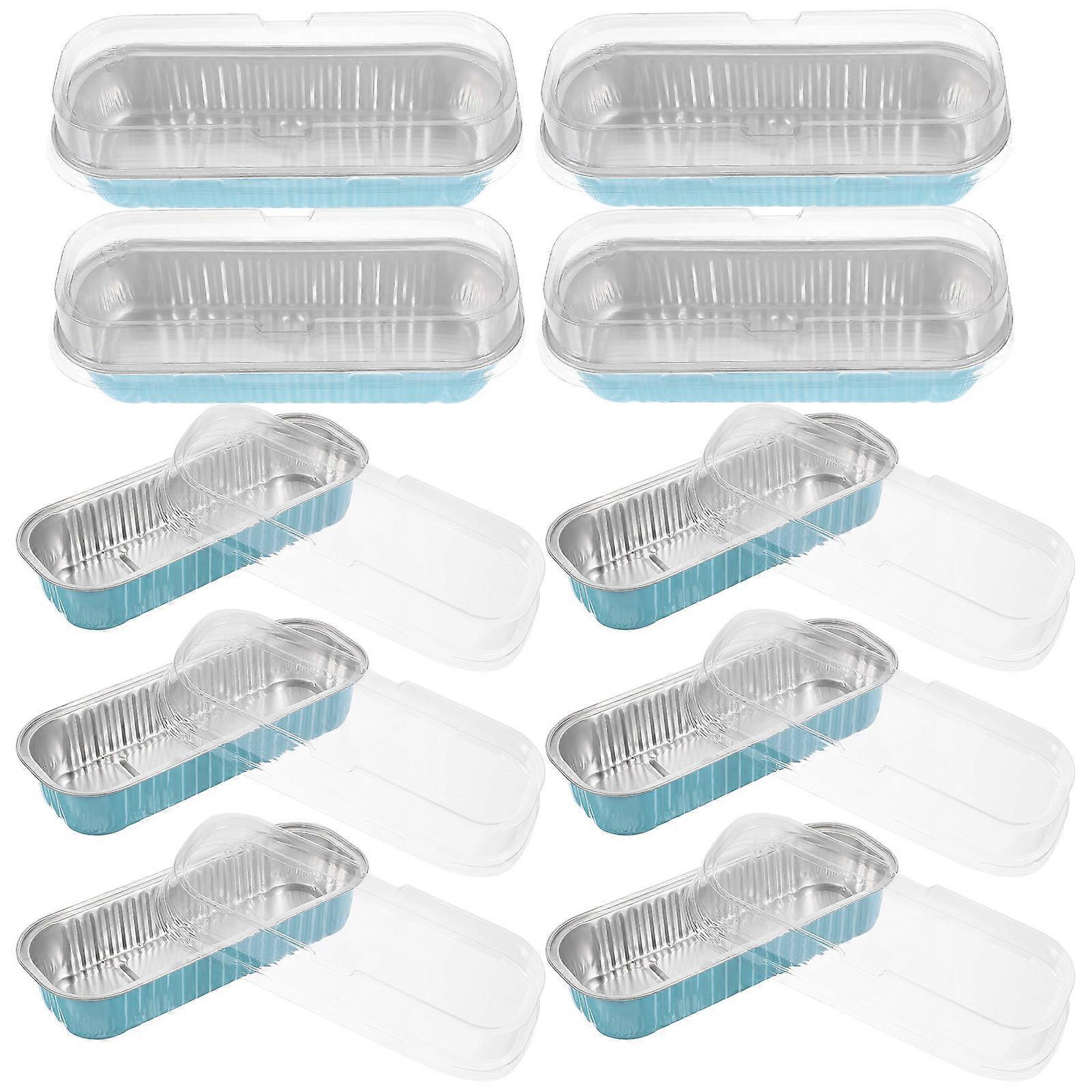 Aluminum Foil Mini Loaf Baking Pans 25Pcs For Home Use Appearance With Transparent Lids Baking